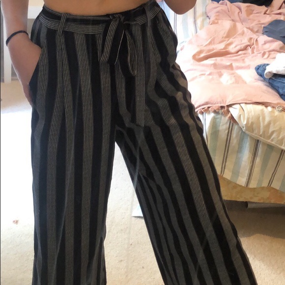striped wide leg pants / culottes - Picture 2 of 4